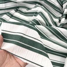 画像10: NO.171 先染めボーダーストライプ　twill 　グリーンホワイト (10)