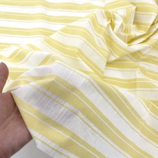 画像14: NO.171 先染めボーダーストライプ　twill イエローホワイト (14)