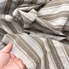 画像8: NO.172　先染めボーダーストライプ　twill 　ブラウン (8)