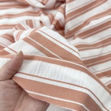 画像11: NO.171 先染めボーダーストライプ　twill 　サーモンピンクホワイト (11)