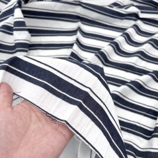 画像12: NO.171 先染めボーダーストライプ　twill 　ネイビーホワイト (12)