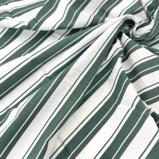 画像1: NO.171 先染めボーダーストライプ　twill 　グリーンホワイト (1)