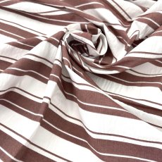 画像4: NO.171 先染めボーダーストライプ　twill 　ブラウンレッドホワイト (4)
