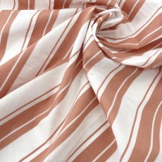 画像1: NO.171 先染めボーダーストライプ　twill 　サーモンピンクホワイト (1)