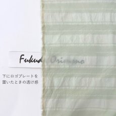 画像3: NO.172　先染めボーダーストライプ　twill 　ライトグリーン (3)