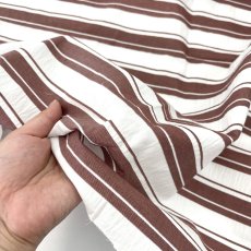 画像7: NO.171 先染めボーダーストライプ　twill 　ブラウンレッドホワイト (7)