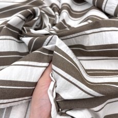 画像12: NO.171 先染めボーダーストライプ　twill 　ブラウンホワイト (12)