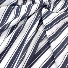 画像1: NO.171 先染めボーダーストライプ　twill 　ネイビーホワイト (1)