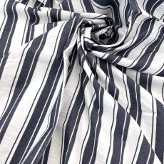 画像3: NO.171 先染めボーダーストライプ　twill 　ネイビーホワイト (3)