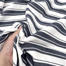 画像13: NO.171 先染めボーダーストライプ　twill 　ネイビーホワイト (13)