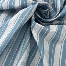 画像1: NO.172　先染めボーダーストライプ　twill 　ブルー (1)
