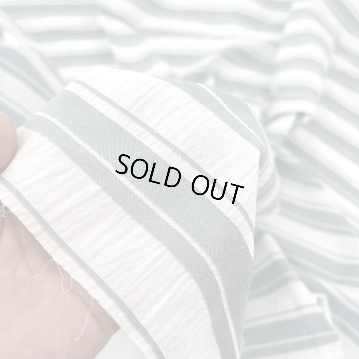 画像12: NO.171 先染めボーダーストライプ　twill 　ブルーグレーホワイト (12)