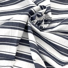 画像9: NO.171 先染めボーダーストライプ　twill 　ネイビーホワイト (9)