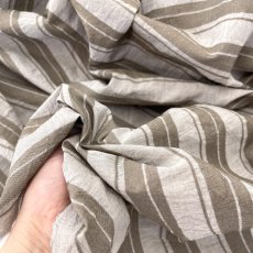 画像7: NO.172　先染めボーダーストライプ　twill 　ブラウン (7)