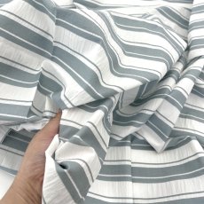 画像13: NO.171 先染めボーダーストライプ　twill 　ブルーグレーホワイト (13)