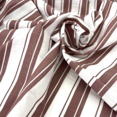 画像1: NO.171 先染めボーダーストライプ　twill 　ブラウンレッドホワイト (1)