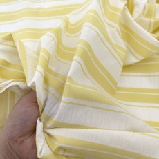 画像13: NO.171 先染めボーダーストライプ　twill イエローホワイト (13)