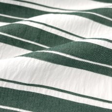 画像2: NO.171 先染めボーダーストライプ　twill 　グリーンホワイト (2)