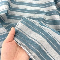 画像4: NO.172　先染めボーダーストライプ　twill 　ブルー (4)