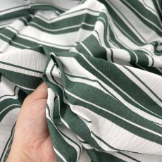 画像11: NO.171 先染めボーダーストライプ　twill 　グリーンホワイト (11)