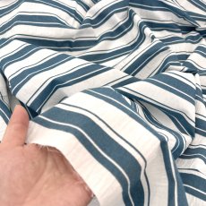 画像12: NO.171 先染めボーダーストライプ　twill 　ブルーホワイト (12)